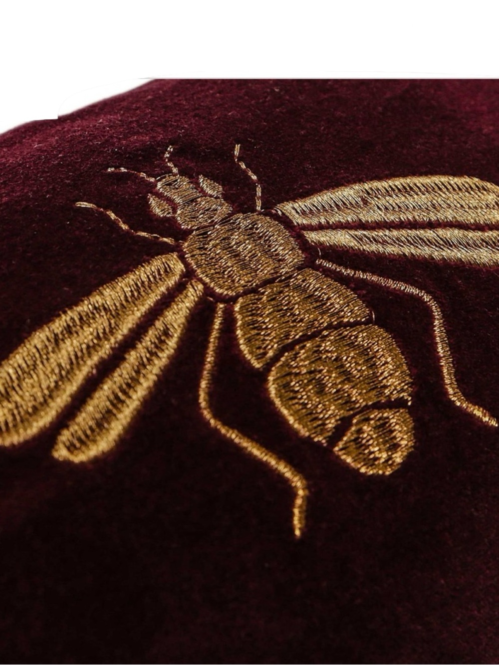 NWT Elizabeth Scarlett Honey Bee Embroidered Mini Pouch Bag in Plum Velvet - Picture 4 of 15